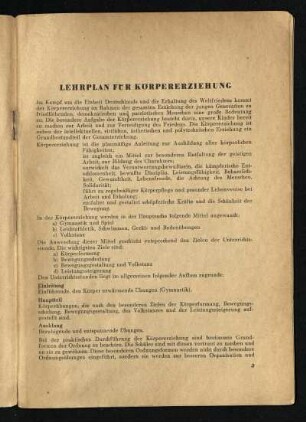 Lehrplan für Körpererziehung