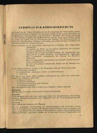 Lehrplan für Körpererziehung