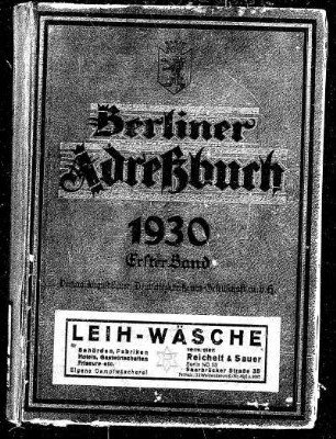 1930: Berliner Adreßbuch : für das Jahr ... : unter Benutzung amtlicher Quellen