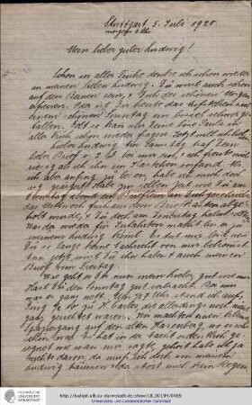 Brief vom 05.07.1920