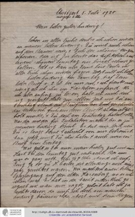 Brief vom 05.07.1920