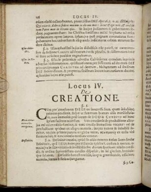 Locus IV. De Creatione