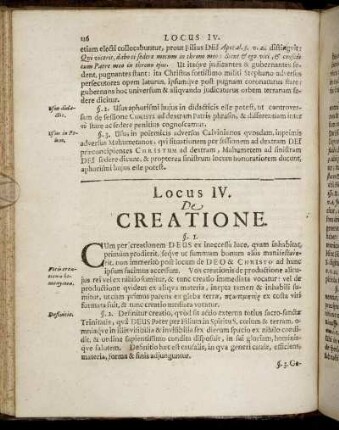 Locus IV. De Creatione