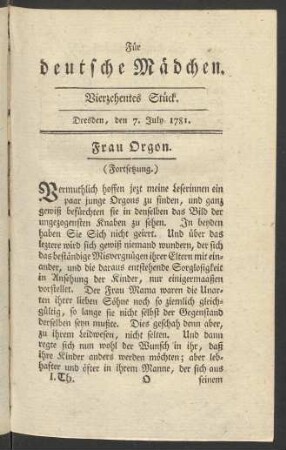 Vierzehentes Stück