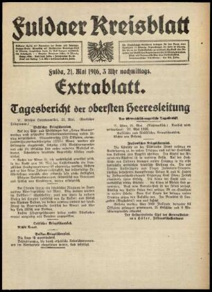 Ausgabe vom Sonntag, den 21. Mai 1916.
