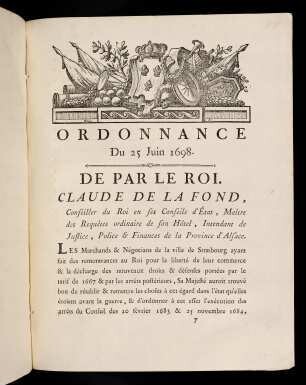 47-50, Ordonnance Du 25 Juin 1698