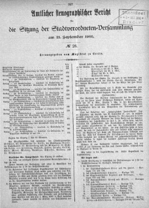 No. 26, 21. September 1905