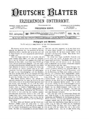 Pädagogik und Medizin : (Schluss)