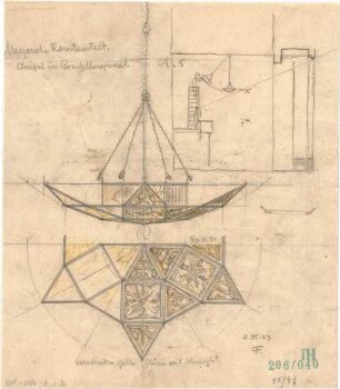 Fischer, Theodor; München; Mayr'sche Hofkunstanstalt - Ampel im Ausstellungssaal (Ansichten)