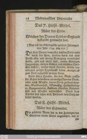 Das 7. Hülfs-Mittel. Wider den Stein.