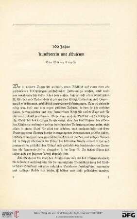 100 Jahre Kunstverein und Museum