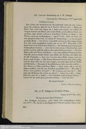 August Wilhelm von Schlegel an Friedrich Wilken, Coppet, 06.11.1811
