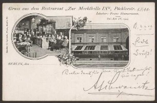 Ansichtskarte Restaurant "Zur Markthalle IX", Pücklerstraße 43-44 [2/3]