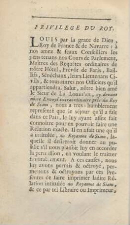 Privilege du Roy