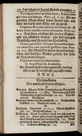 Verzeichnus Der merckwürdigeren Sachen.