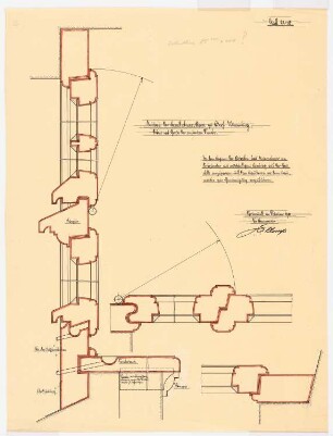 Benediktinerabtei St. Mauritius, Clerf (Clervaux): Details der einfachen Fenster, Schnitte (1:1)