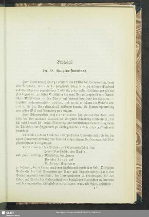 Protokoll der 68. Hauptversammlung