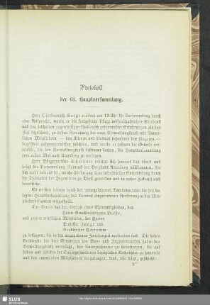 Protokoll der 68. Hauptversammlung