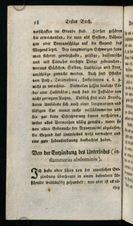 58-68, Von der Entzündung des Unterleibes (inflammatio abdominis)