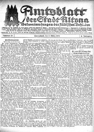 Nummer 10 : Sonnabend, den 8. März 1924