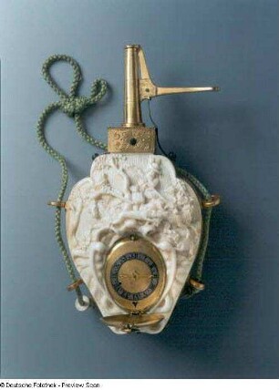 Pulverflasche mit Uhr