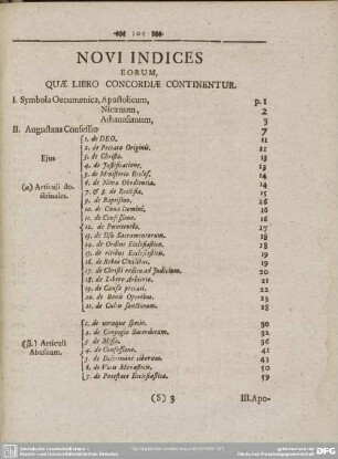 Novi Indices Eorum, Quae Libro Concordiae Continentur