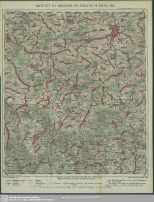 Karte für die Umgegend von Stollberg im Erzgebirge