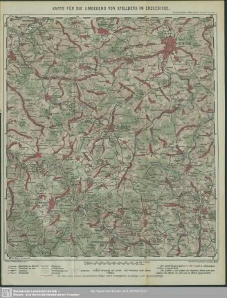 Karte für die Umgegend von Stollberg im Erzgebirge