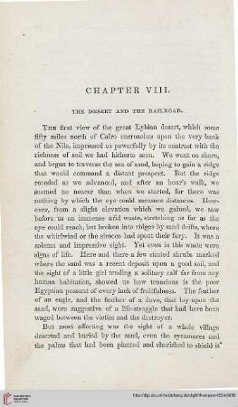 Chapter VIII: The desert and the railroad