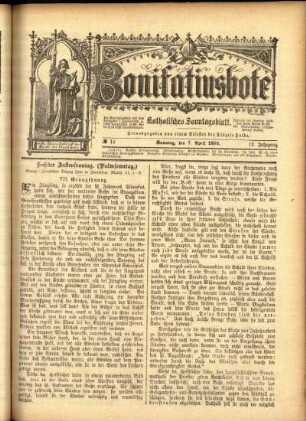 Erste Ausgabe vom Sonntag, den 07. April 1895.