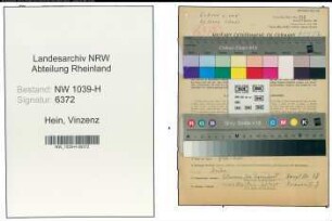Entnazifizierung Vinzenz Hein , geb. 28.09.1899 (Lehrer)