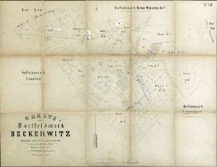 N° VII; Charte von der Dorffeldmark Beckerwitz, Domanial-Amts Mecklenburg-Redentin