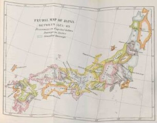 Feudal map of Japan between 1573-83