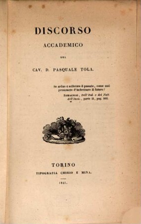 Discorso accademico (della scienza umanitaria)