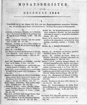 Monatsregister Dezember