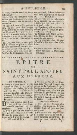 Epitre De Saint Paul Apotre Aux Hebreux