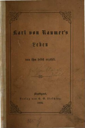 Karl von Raumer's Leben
