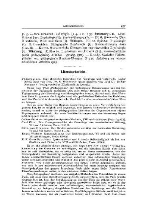 Literaturbericht