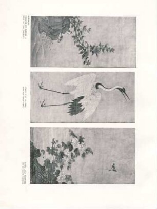 Motonobu ... Vögel und Blumen. Serie von drei BIldern ...