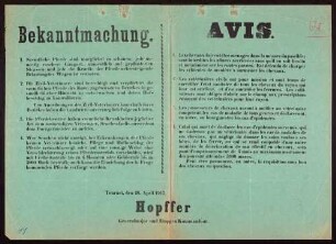 "Bekanntmachung" über die Behandlung von Pferden