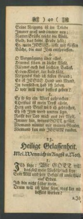 23. Heilige Gelassenheit