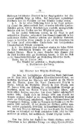 Statut der Nitzsch-Stiftung : [II. Akademien und Universitäten]