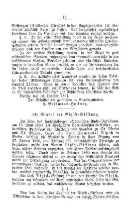 Statut der Nitzsch-Stiftung : [II. Akademien und Universitäten]