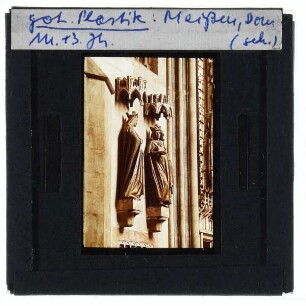 Meißen, Dom,Naumburger Meister, Figuren von der ehemaligen Marienpforte des Meißner Doms (Hl. Joh. d. Ev., Joh. d. T.; Ks. Otto u. K.sin Adelheid)