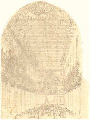 Zanth, Karl Ludwig Wilhelm von; 2 Kassetten Skizzen - Kircheninnenraum (Perspektive)