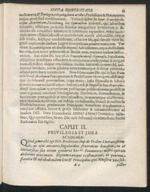 Caput II. Privilegia Et Iura Academiae.