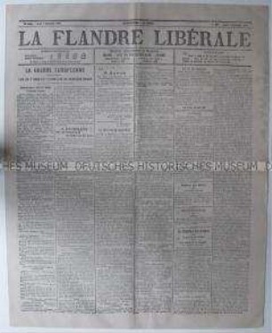 Belgische Tageszeitung "La Flandre Libérale" aus der ersten Phase des 1. Weltkrieges
