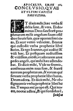 Conclvsio, Qvae Et Vltimi Capitis Pars Vltima.