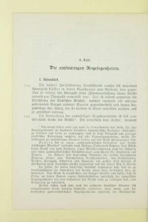 4. Teil. Die auswärtigen Angelegenheiten