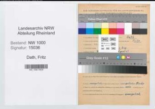 Entnazifizierung Fritz Dath, geb. 22.04.1920 (Pferdepfleger)